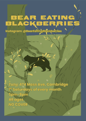 Bear Eating Blackberries at Middle East – Zuzu – Cambridge, MA