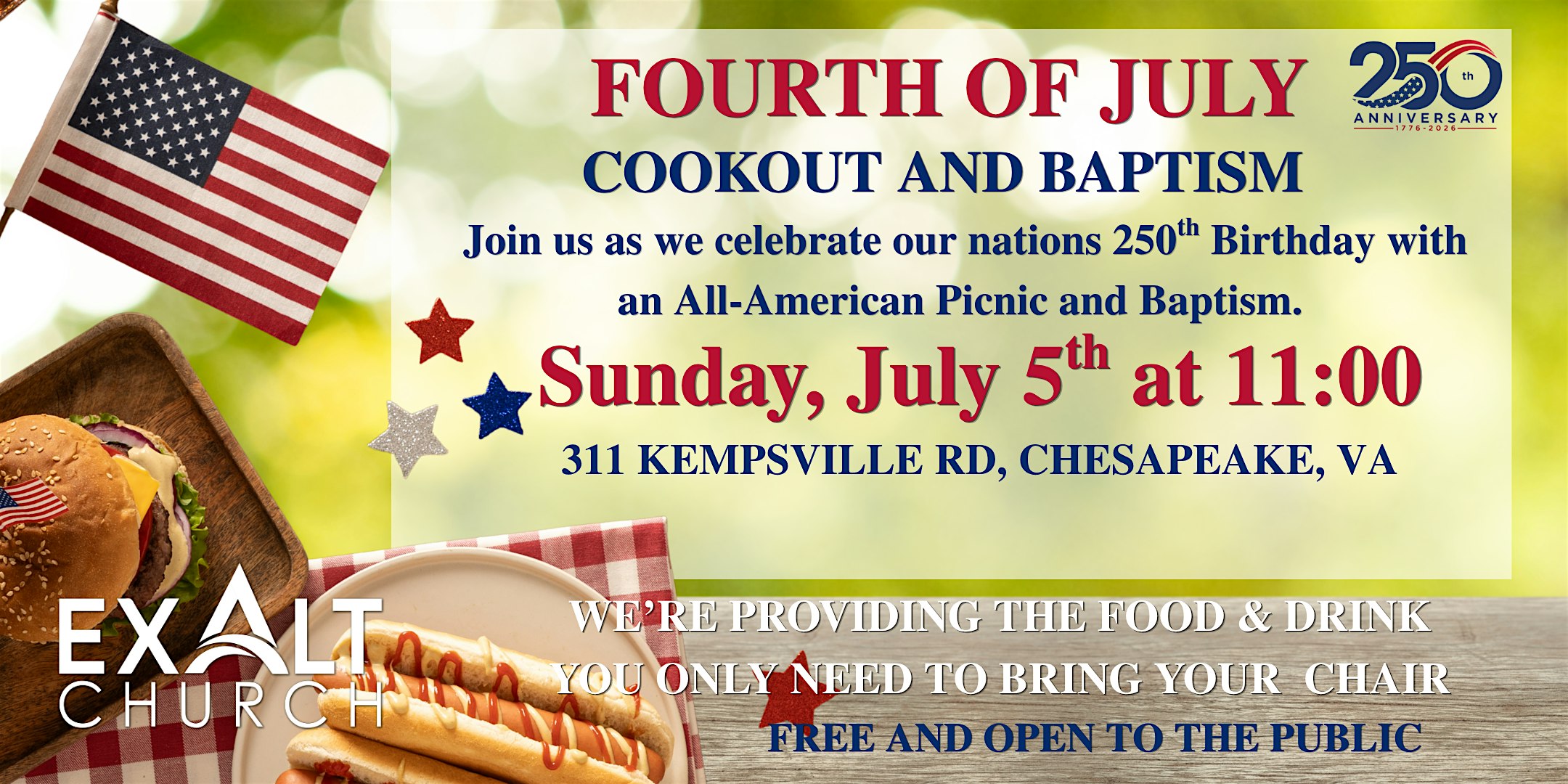 Fourth of July Cookout & Baptism at Greenbrier Christian Academy – Chesapeake, VA