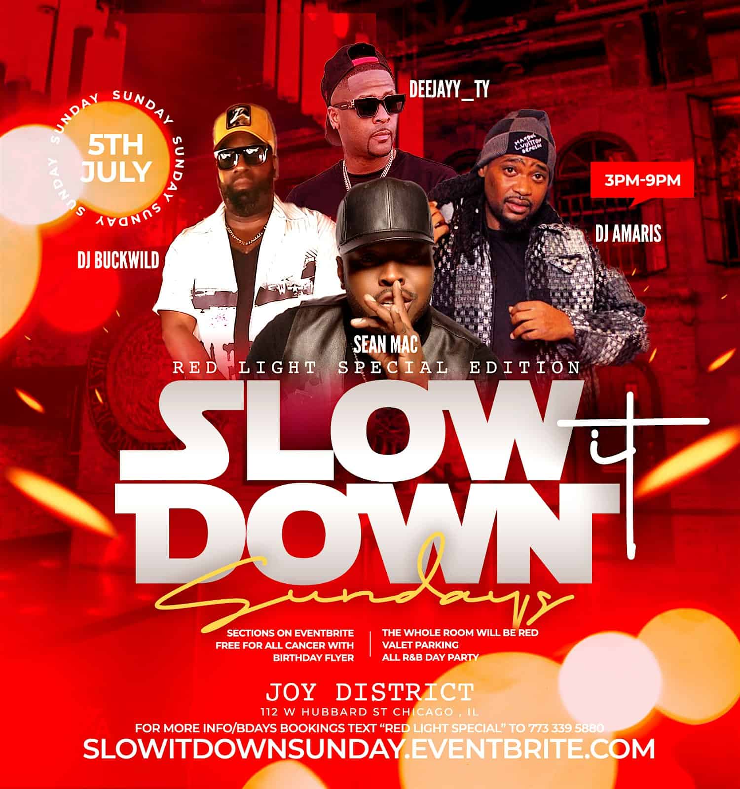 Slow it Down Sundays (Red Light Special Edition) at Joy District – Chicago, IL