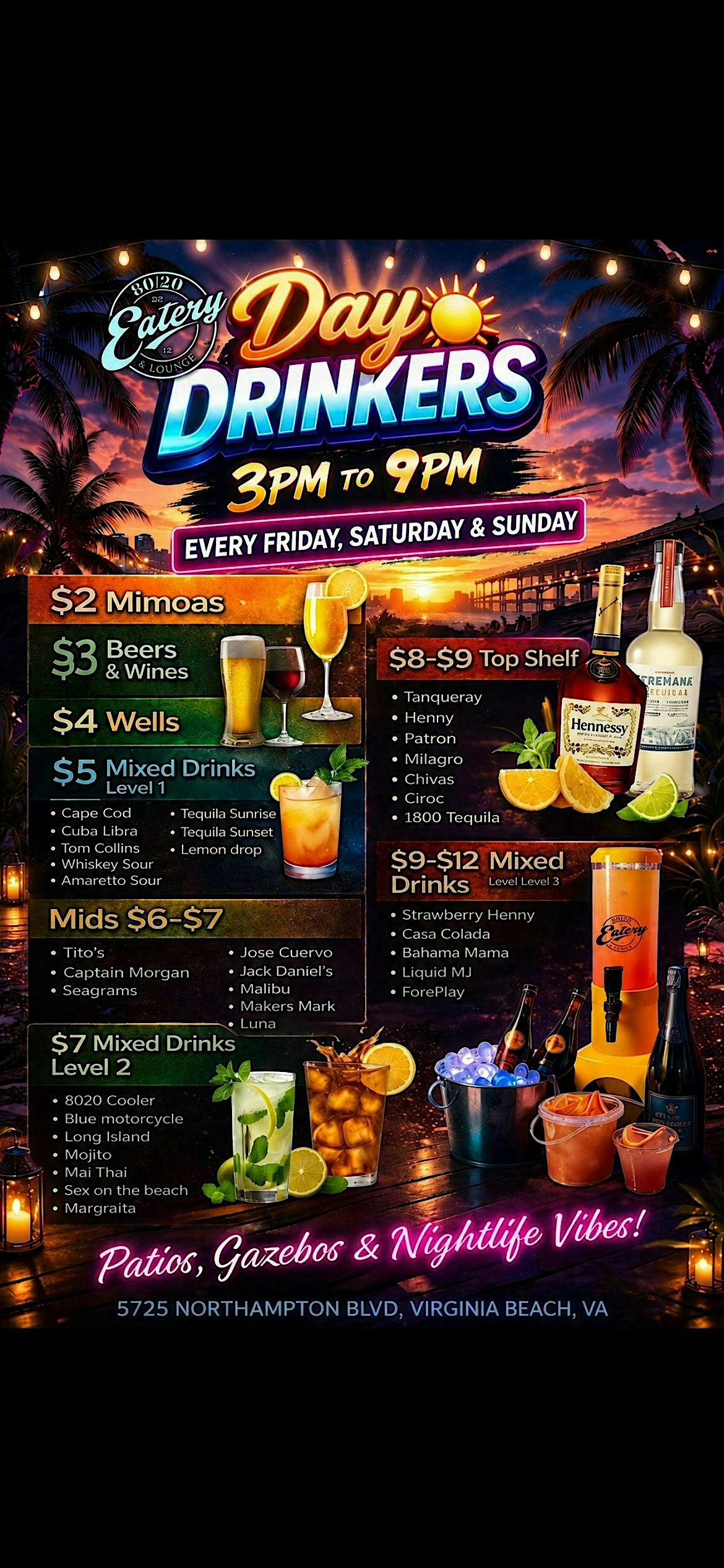 Day Drinkers @ 8020 Eatery at 5725 Northampton Blvd – Virginia Beach, VA