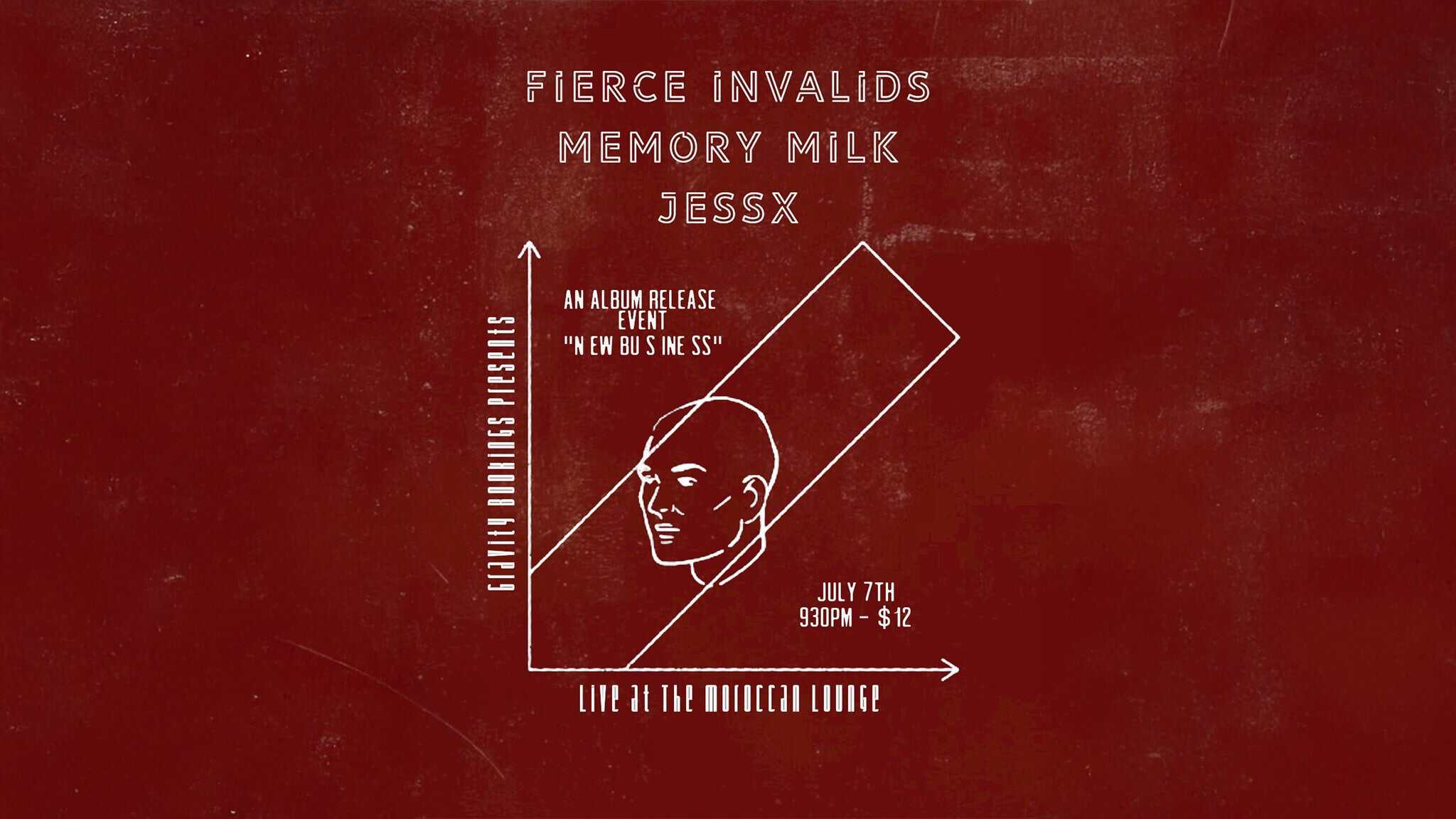 Gravity Bookings Presents: Fierce Invalids, Memory Milk & JessX at The Moroccan Lounge – Los Angeles, CA