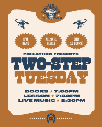 Two-Step Tuesday with Shorty & the Mustangs and Dance Lessons with Peggy Munson at Showdown Saloon – Portland, OR