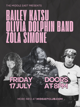 Bailey Katsu, Olivia Dolphin Band, Zola Simone at Middle East – Upstairs – Cambridge, MA