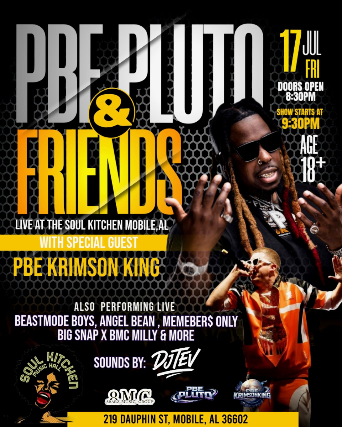 PBE Pluto & Friends – Live at Soul Kitchen at Soul Kitchen – Mobile, AL