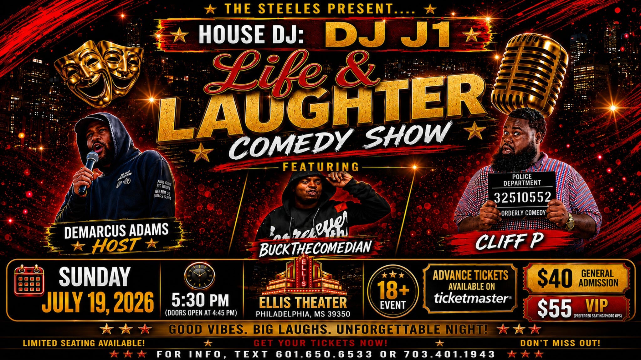 Life & Laughter Comedy Show at The Ellis Theater – Philadelphia, MS