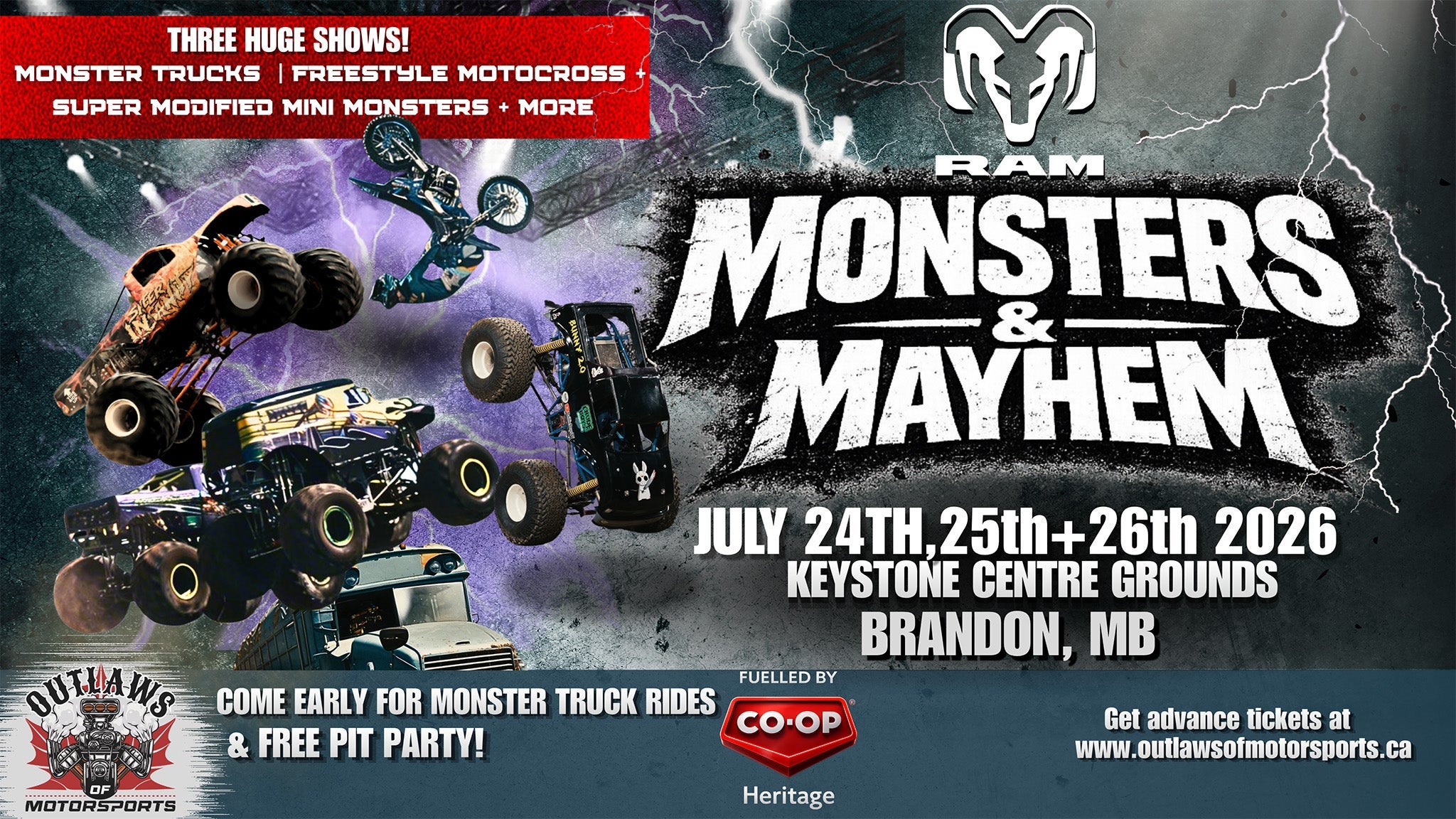 Monsters & Mayhem at Keystone Centre Outdoor Grounds – Brandon, MB