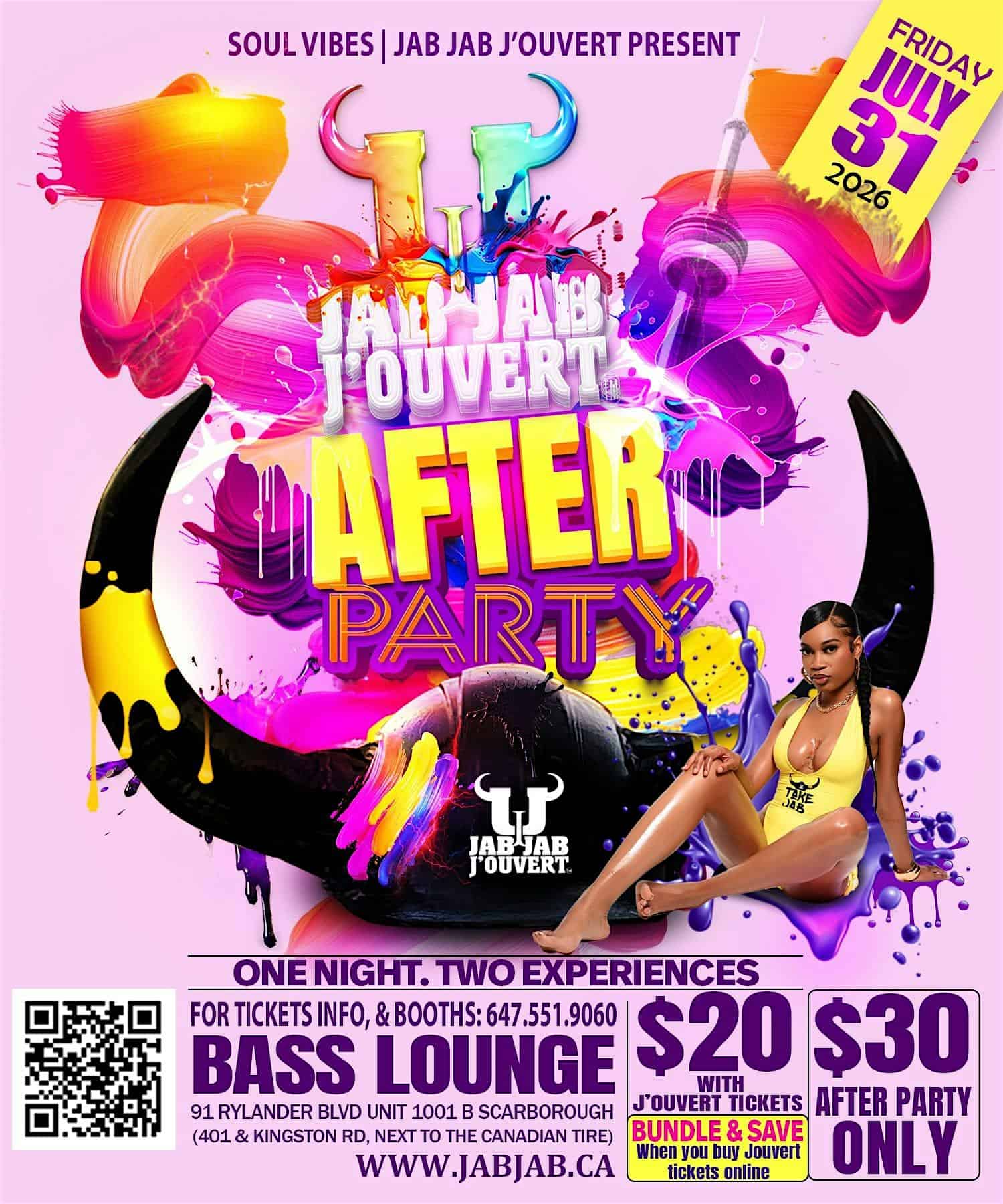 THE OFFICIAL JAB JAB JOUVERT AFTER PARTY at Bass Lounge – Toronto, Canada