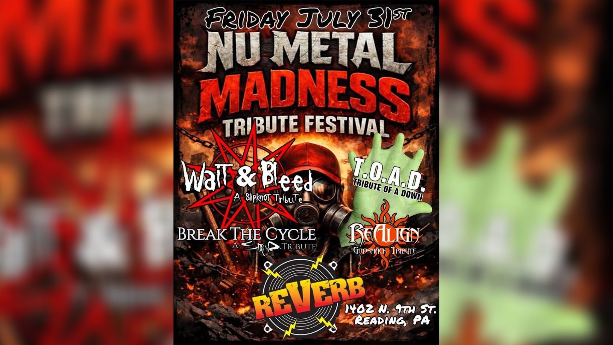 Nu Metal Madness Tribute Festival at Reverb – Reading, PA