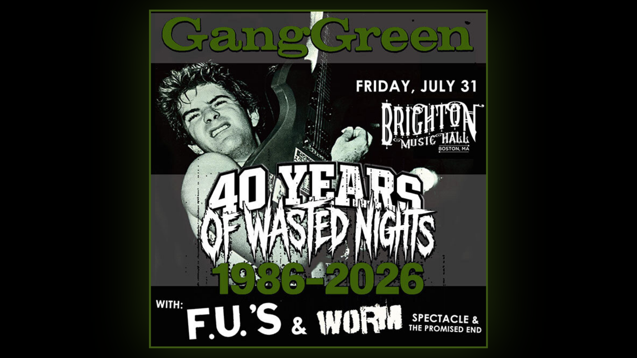 GANG GREEN: 40th Anniversary (18+) at Brighton Music Hall presented by Citizens – Boston, MA