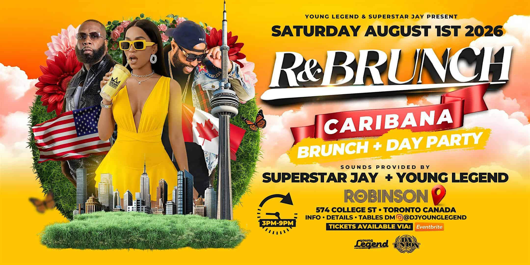 R & BRUNCH CARIBANA DAY PARTY at Mrs. Robinson – Toronto, Canada