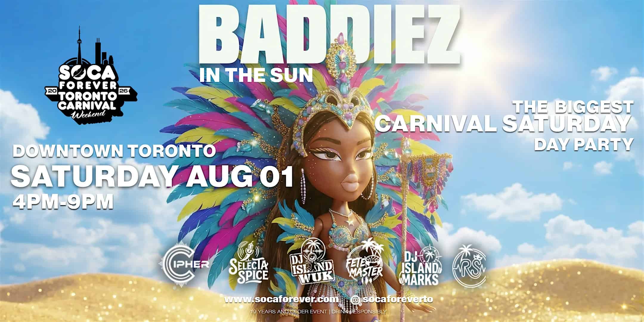 TORONTO CARIBANA DAY PARTY | BADDIEZ IN THE SUN | SAT AUG 1 @ 4PM at 627 King St W – Toronto, Canada