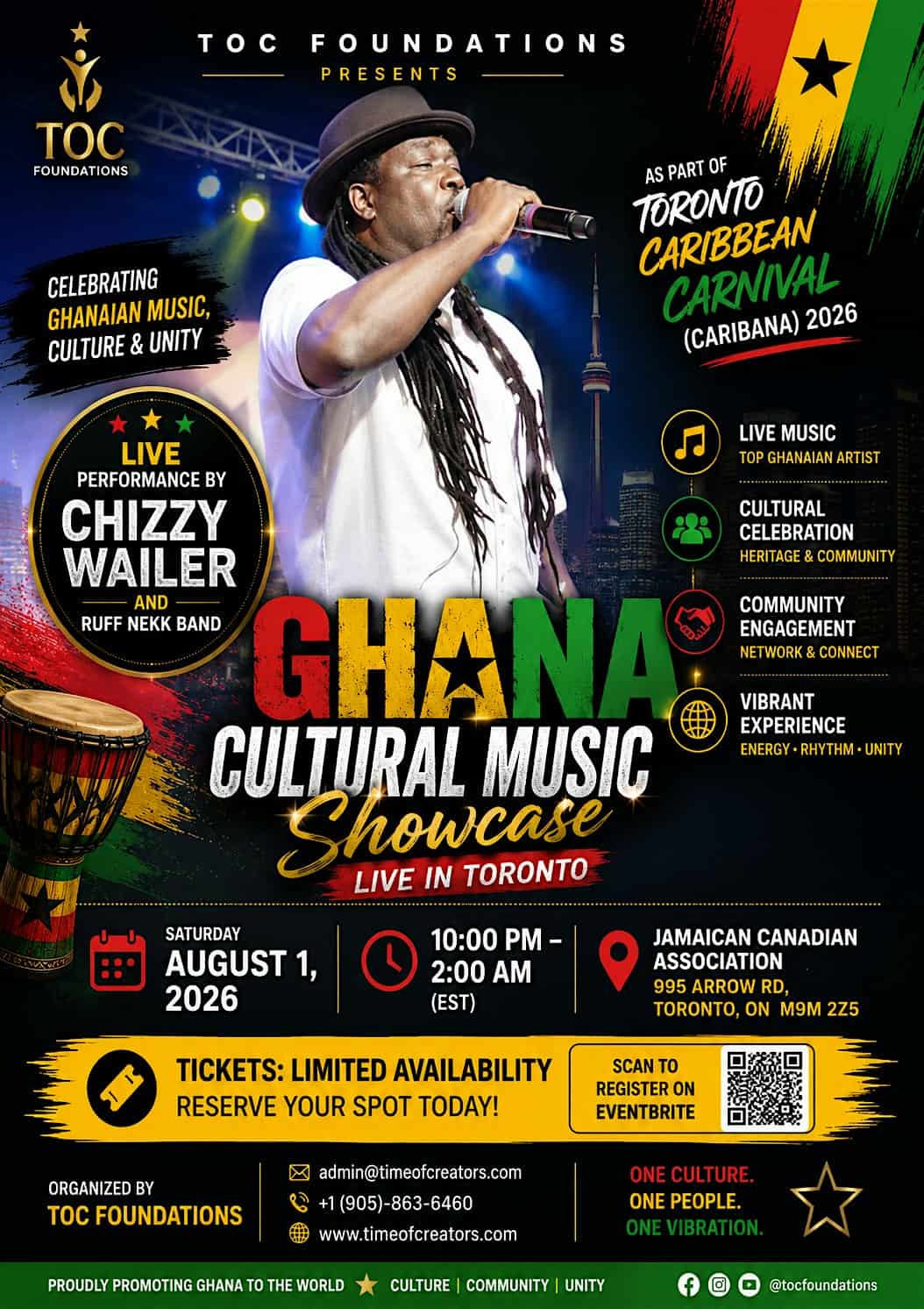 Ghana Cultural Music Showcase at Jamaican Canadian Association – Toronto, Canada