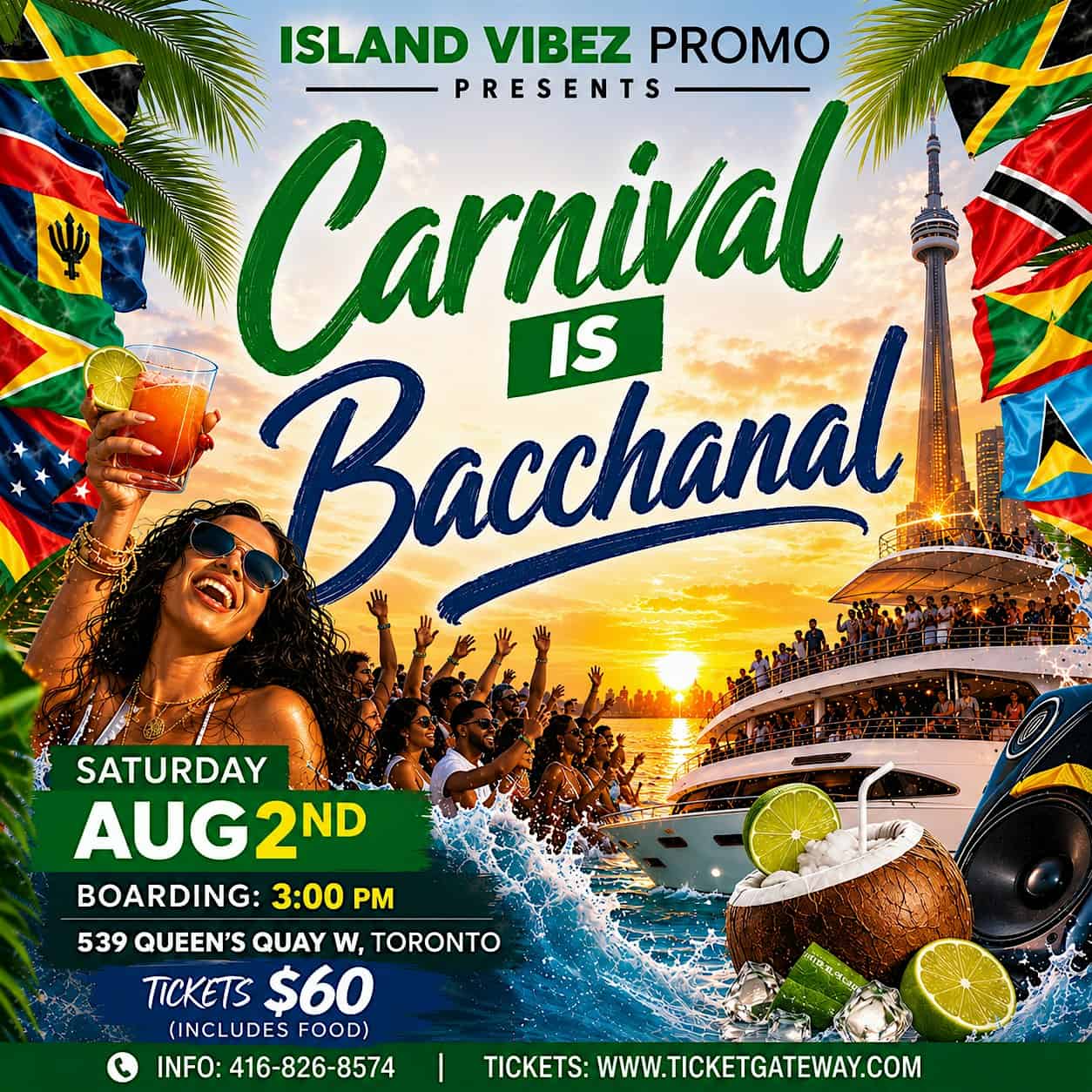 Carnival Is Bachannal – Caribana Boat Cruise at Jubilee Queen Cruises – Toronto, Canada