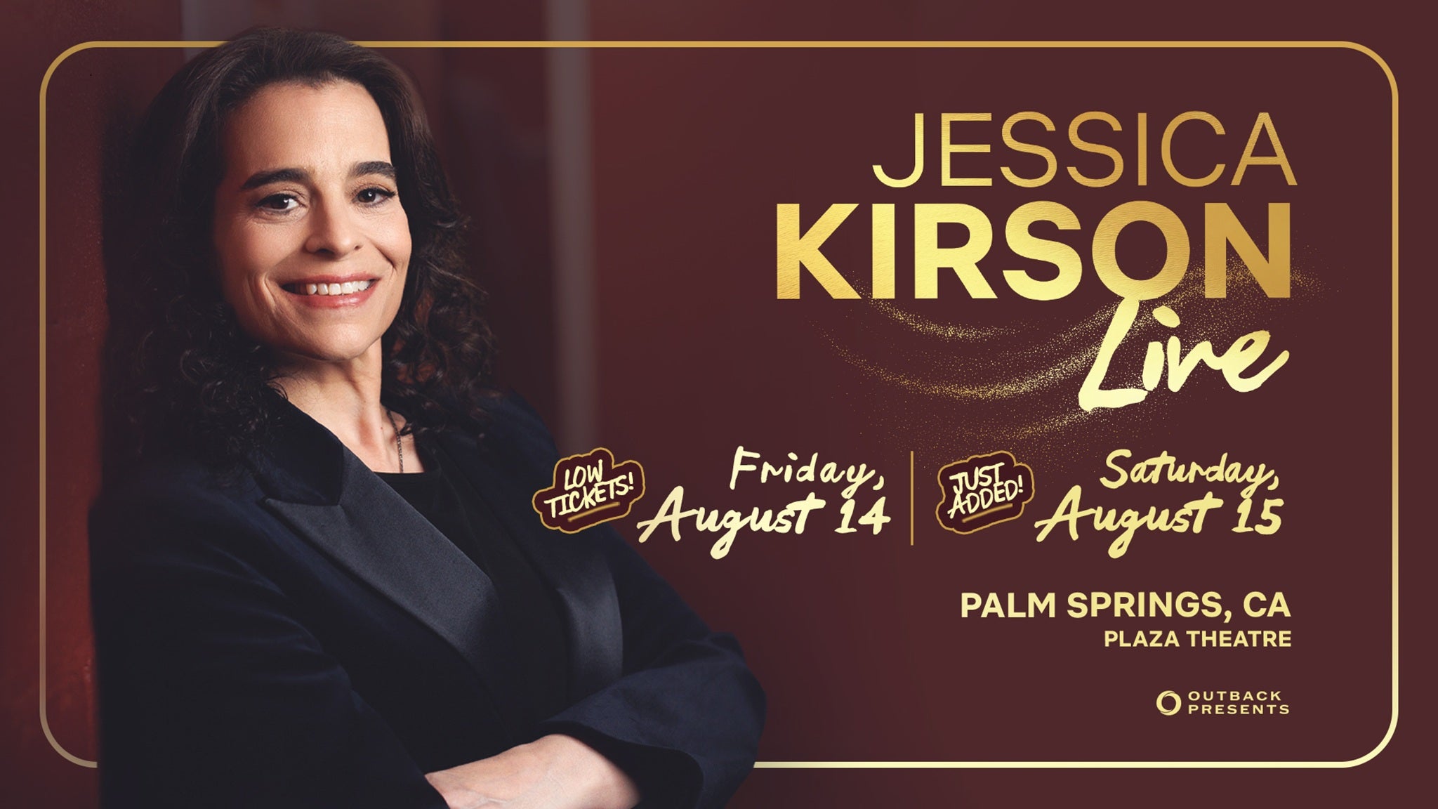 Jessica Kirson at Plaza Theatre – Palm Springs, CA