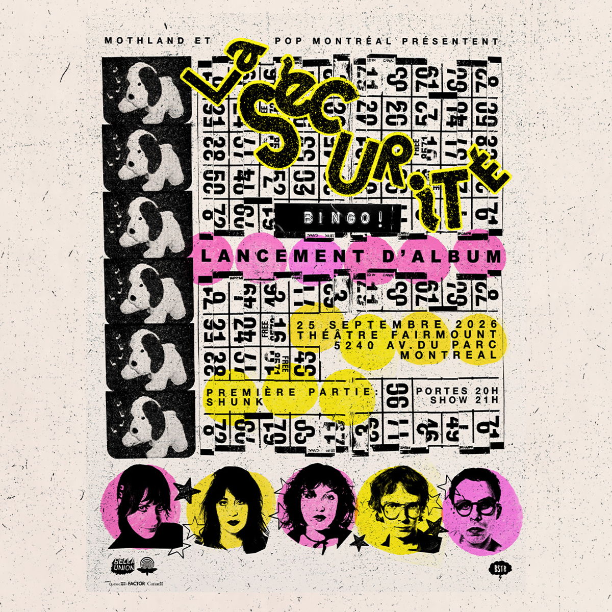 La Sécurité album launch: Bingo! + Shunk at Fairmount Theatre – Montreal, Canada
