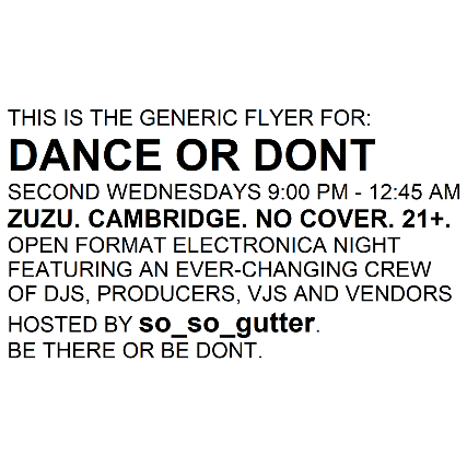 DANCE OR DON’T at Middle East – Zuzu – Cambridge, MA