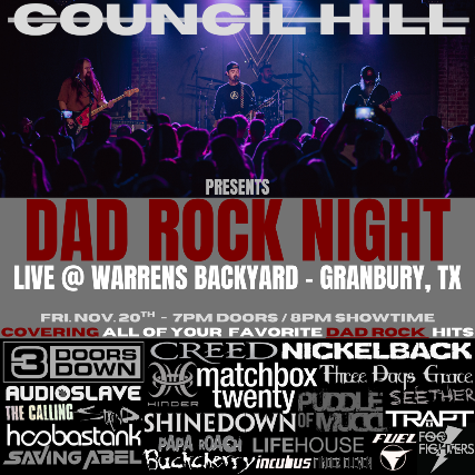 Council Hill – Dad Rock Night at Warren’s Backyard – Granbury, TX