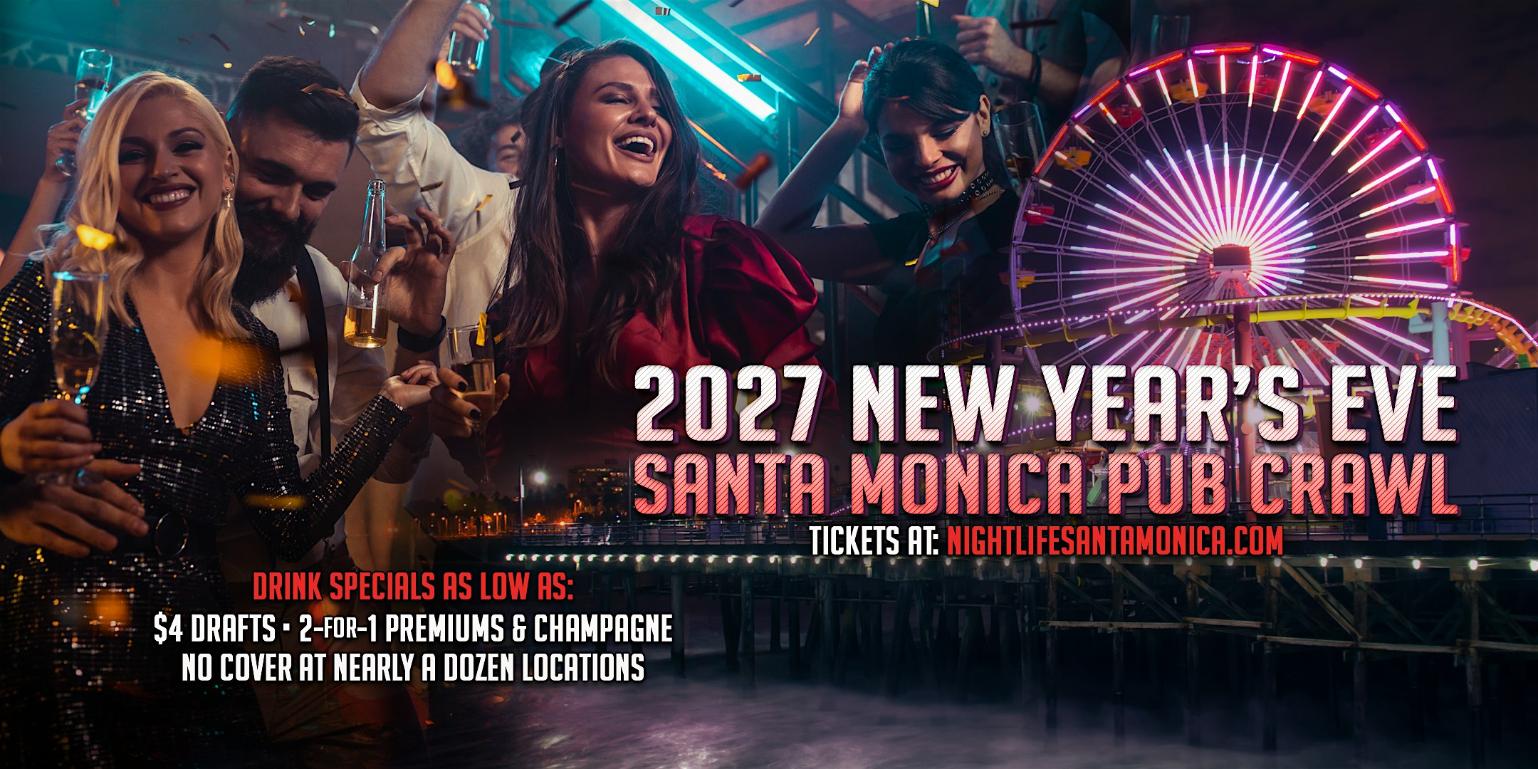 Santa Monica New Years Eve Pub Crawl Party 2027 at Jameson’s Pub – Santa Monica – Santa Monica, CA
