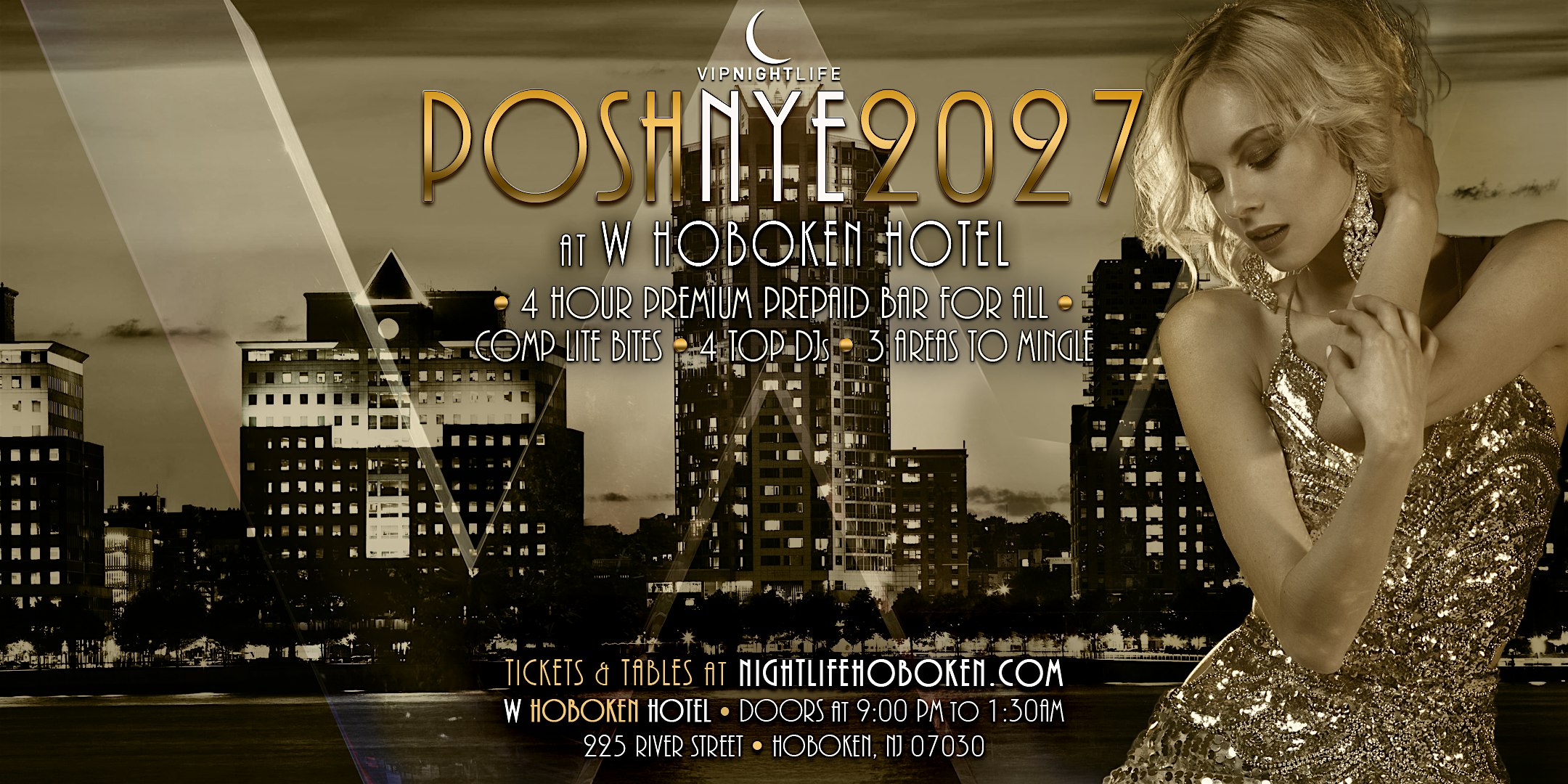 2027 Posh W Hotel Hoboken New Year’s Eve Party at W Hotel Hoboken – Hoboken, NJ