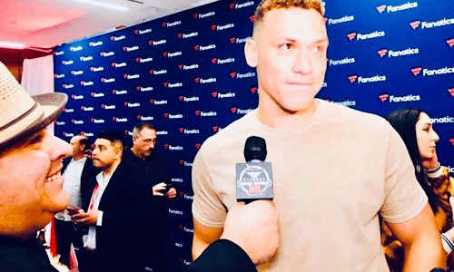 Aaron Judge Fanatics Super Bowl Party Interview in Atlanta
