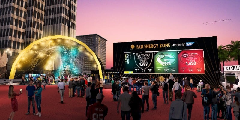 Fan Energy Zone Wall Stage At Sf Super Bowl: A Super Bowl Look Back • PartyFixx.co