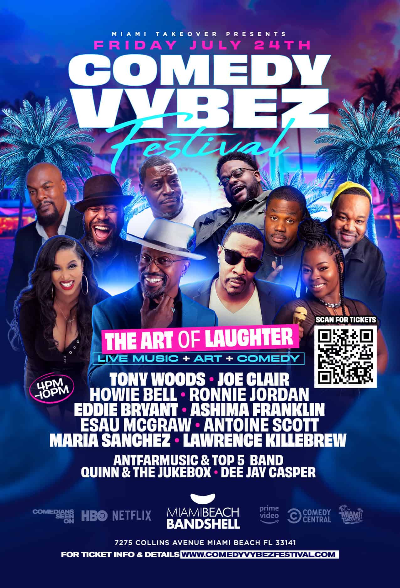 Comedy Vybez Festival full event flyer with lineup and ticket details