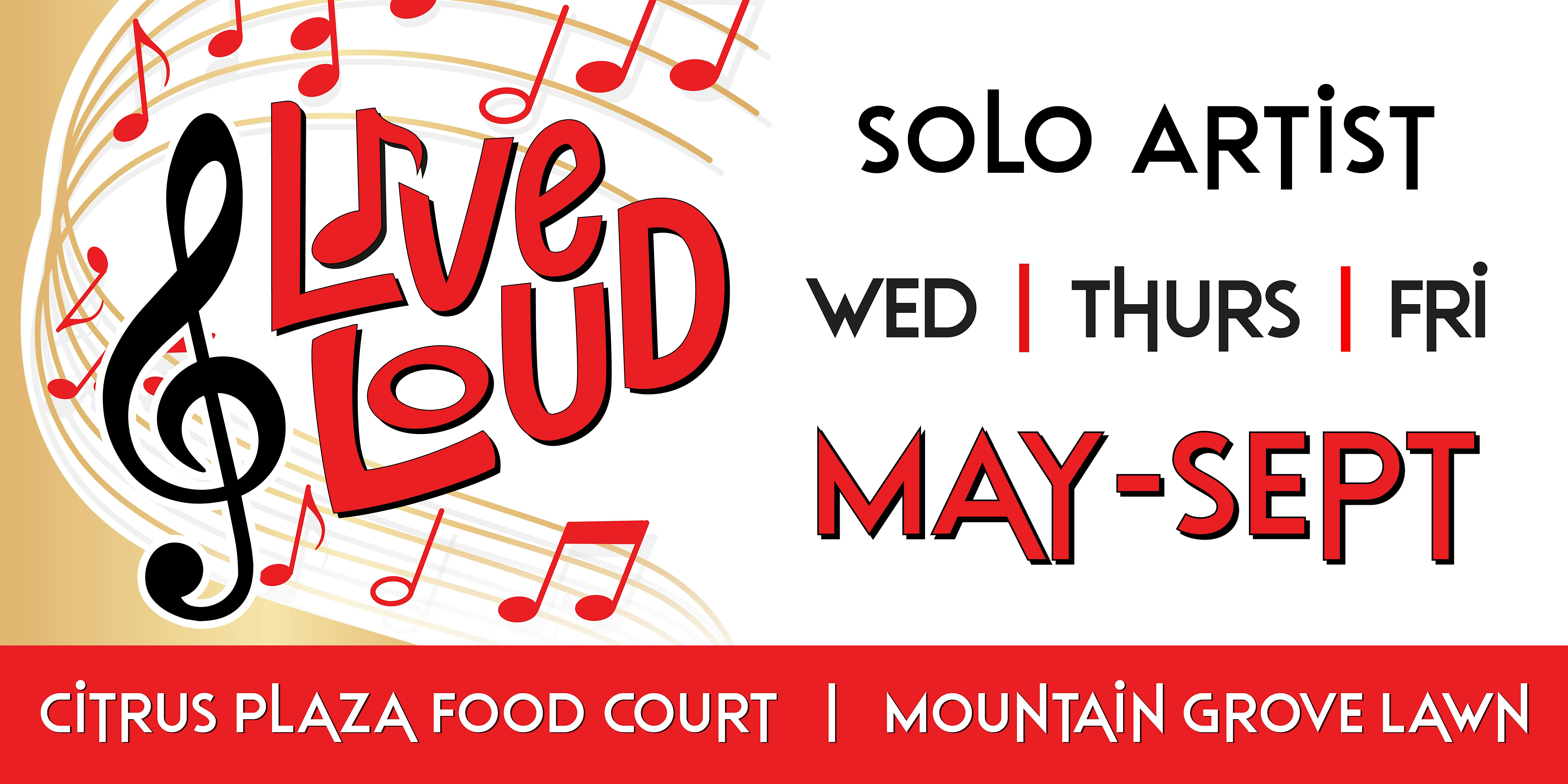 2026 Live Music – Solo Artists at Citrus Plaza – Redlands, CA