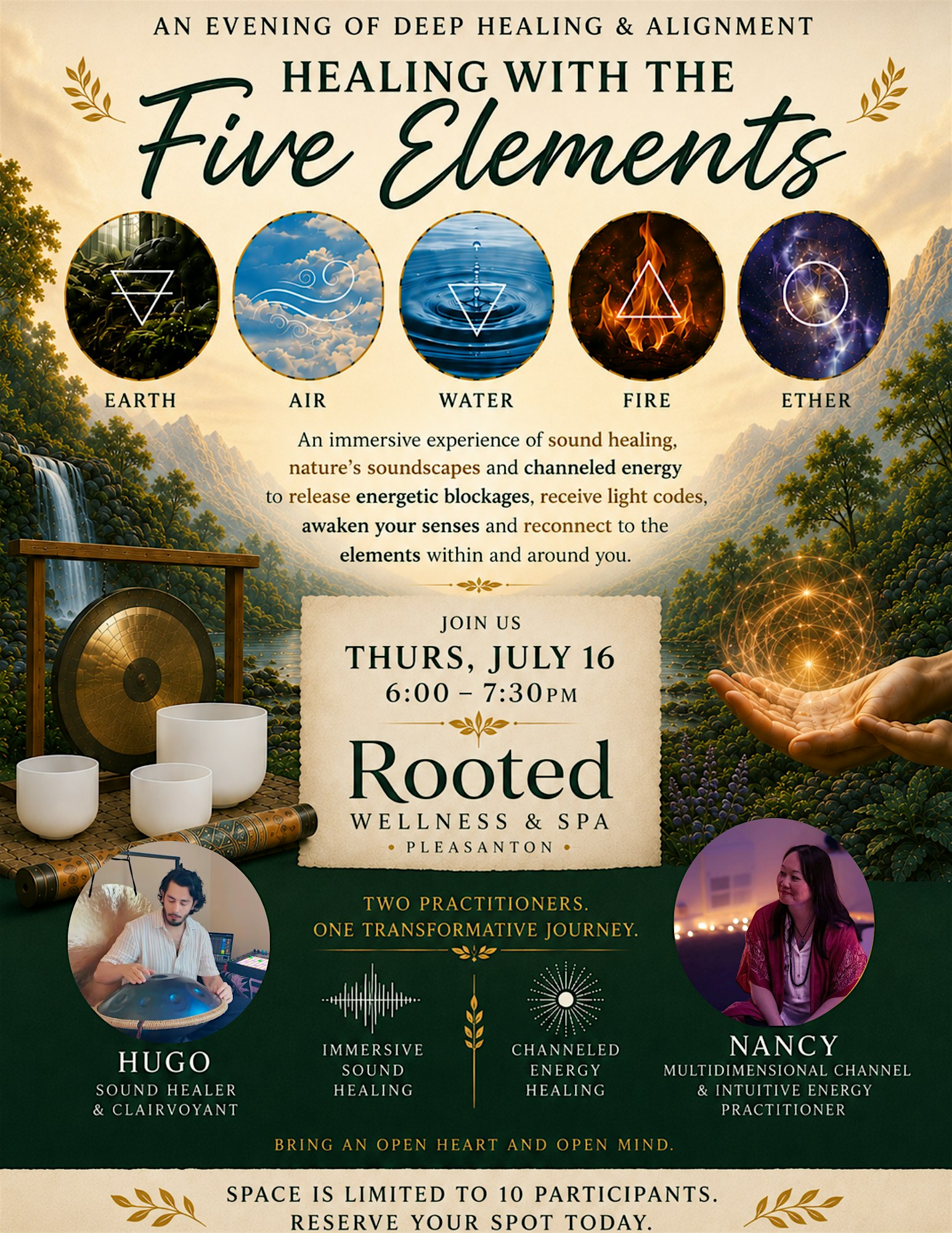 Healing with the Five Elements: Sound Bath and Energy Healing at Rooted Wellness and Spa – Pleasanton, CA