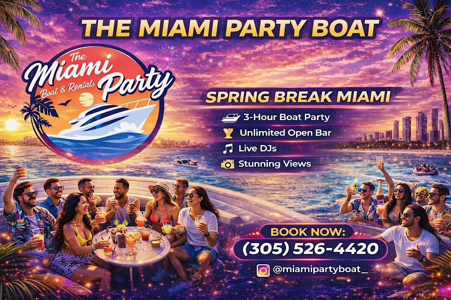 THE MIAMI PARTY BOAT at BOAT PARTY – PARTY BOAT MIAMI – Miami, FL