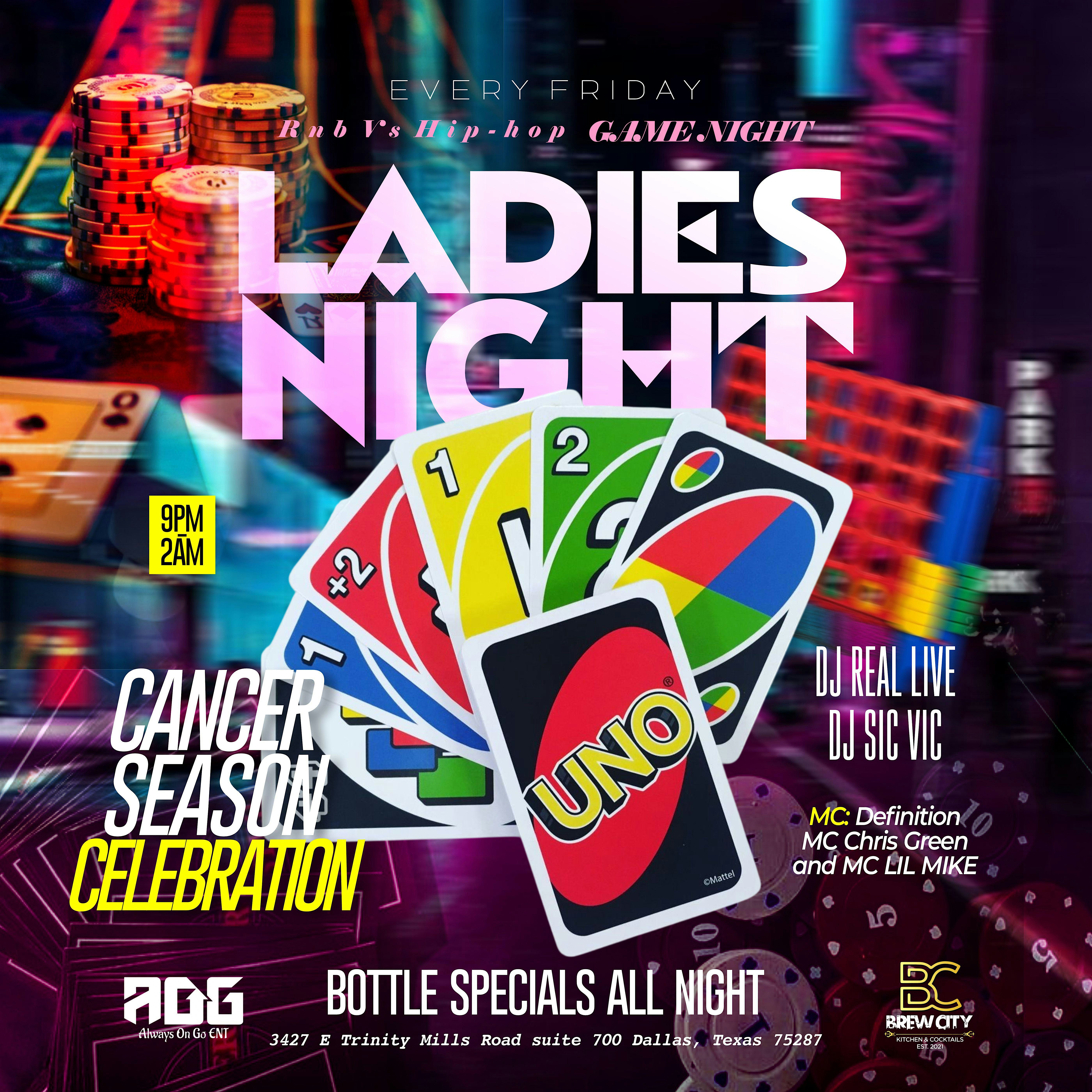 Ladies Night x Game Night Friday at Brew City Kitchen & Cocktails, East Trinity Mills Road, Dallas, TX, USA – Dallas, TX