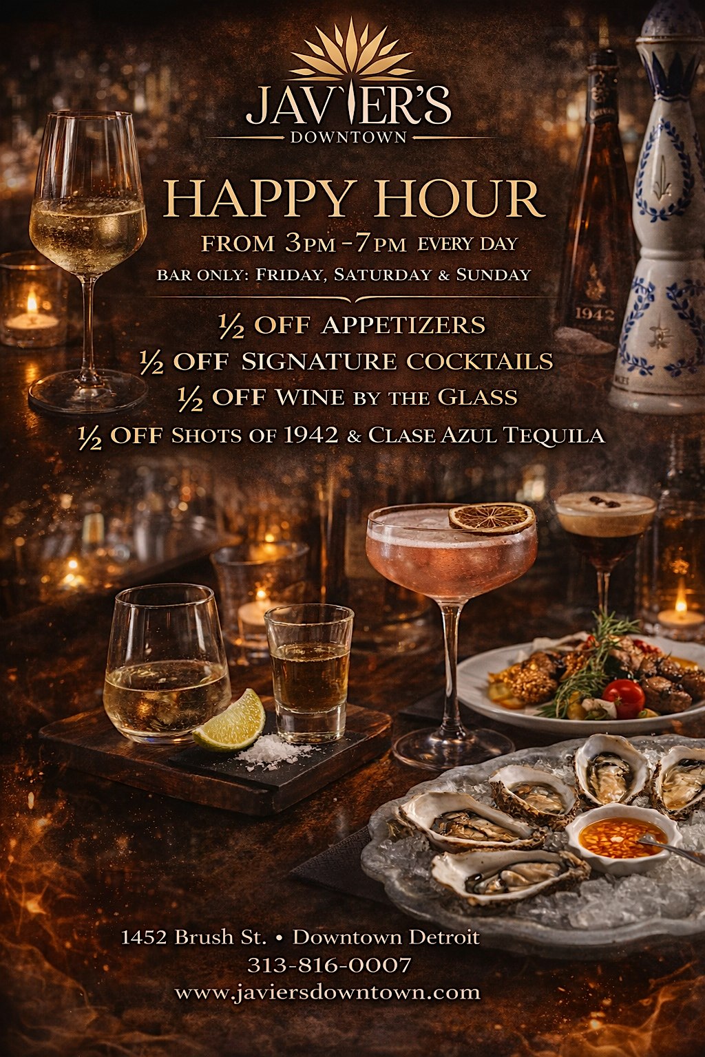 Happy Hour At Javier’s 3pm-7pm at Javier’s Downtown – Detroit, MI