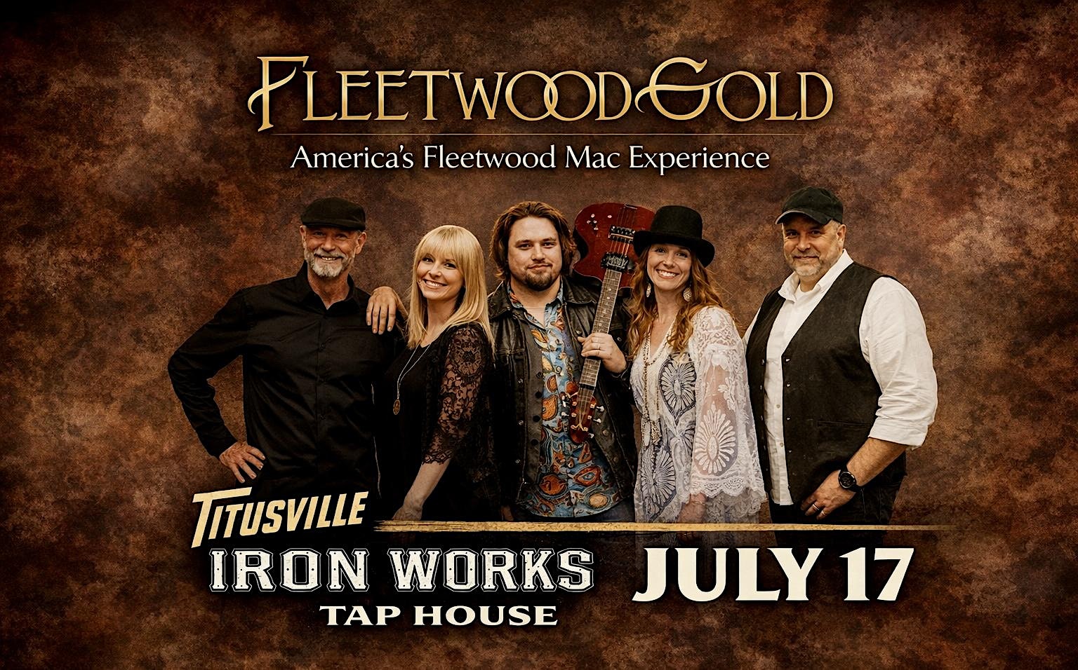 Fleetwood Gold – The Fleetwood Mac Tribute at TIW on Fri, July 17th, 2026 at Titusville Ironworks – Titusville, PA