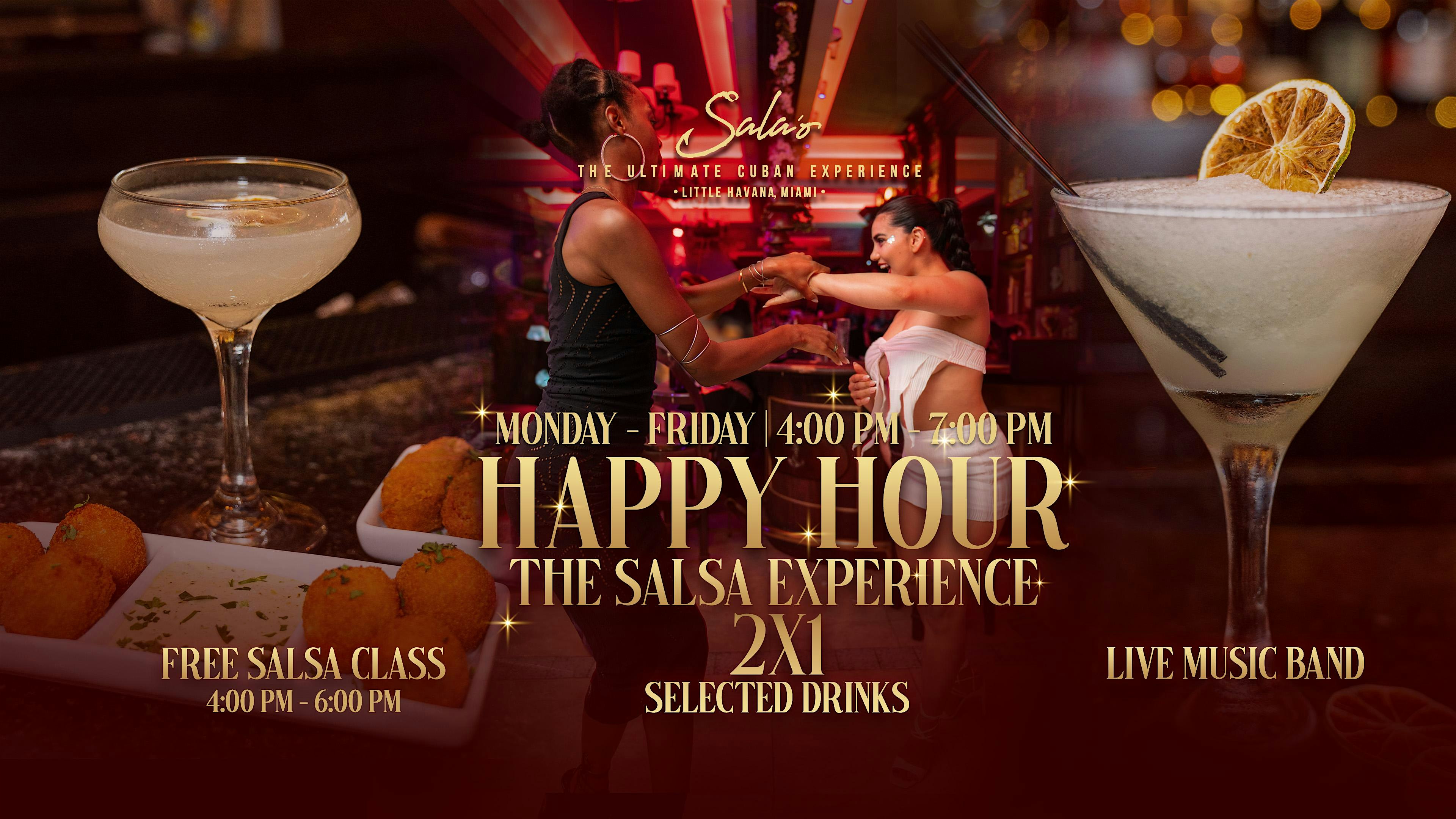 FREE SALSA CLASS & HAPPY HOUR IN LITTLE HAVANA MIAMI! at Sala’o Cuban Restaurant & Bar – Miami, FL