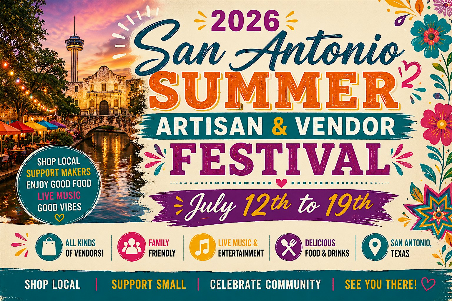 2026 San Antonio Summer Artisan & Vendor Festival at 115 Broadway – San Antonio, TX