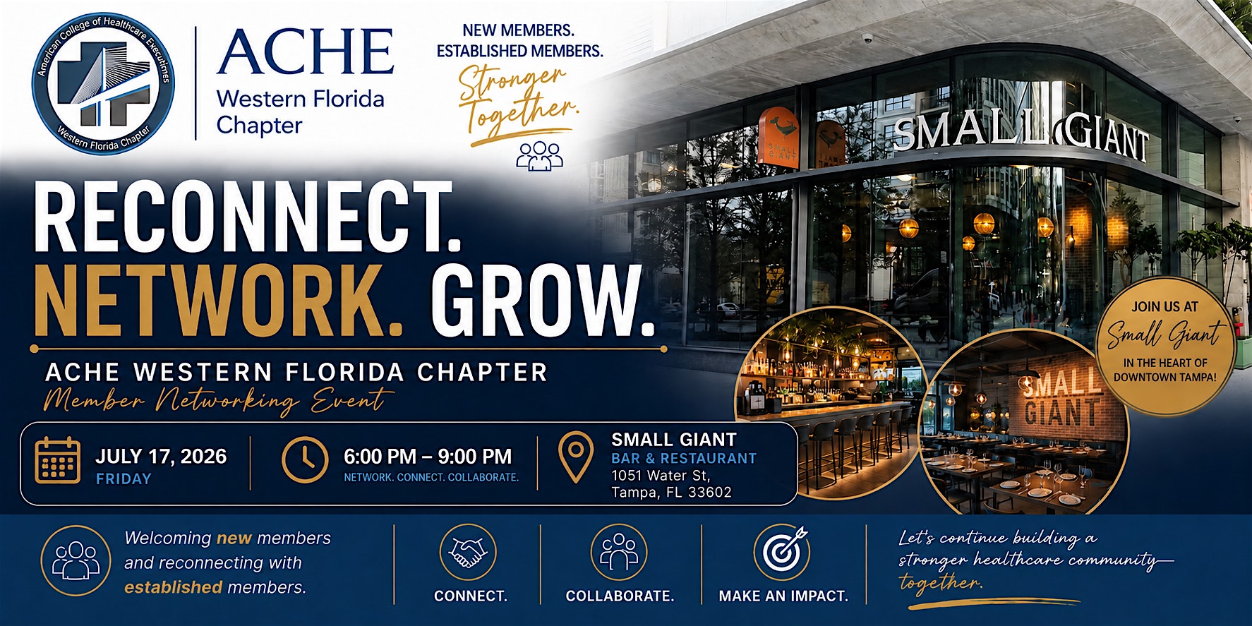 ACHE WFC ReConnect: Welcoming New & Returning Members at Small Giant – Bar and Restaurant – Tampa, FL