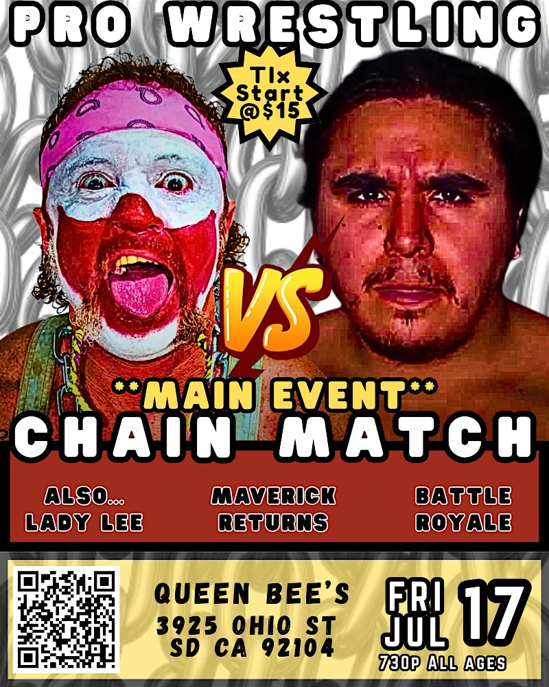 LIVE Pro Wrestling @ Queen Bee’s North Park (all ages) at Queen Bee’s Art and Cultural Center – San Diego, CA