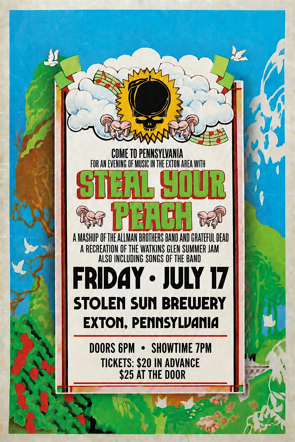 Steal Your Peach Playing the Watkins Glen Summer Jam! at Stolen Sun Craft Brewing and Roasting Company – Exton, PA