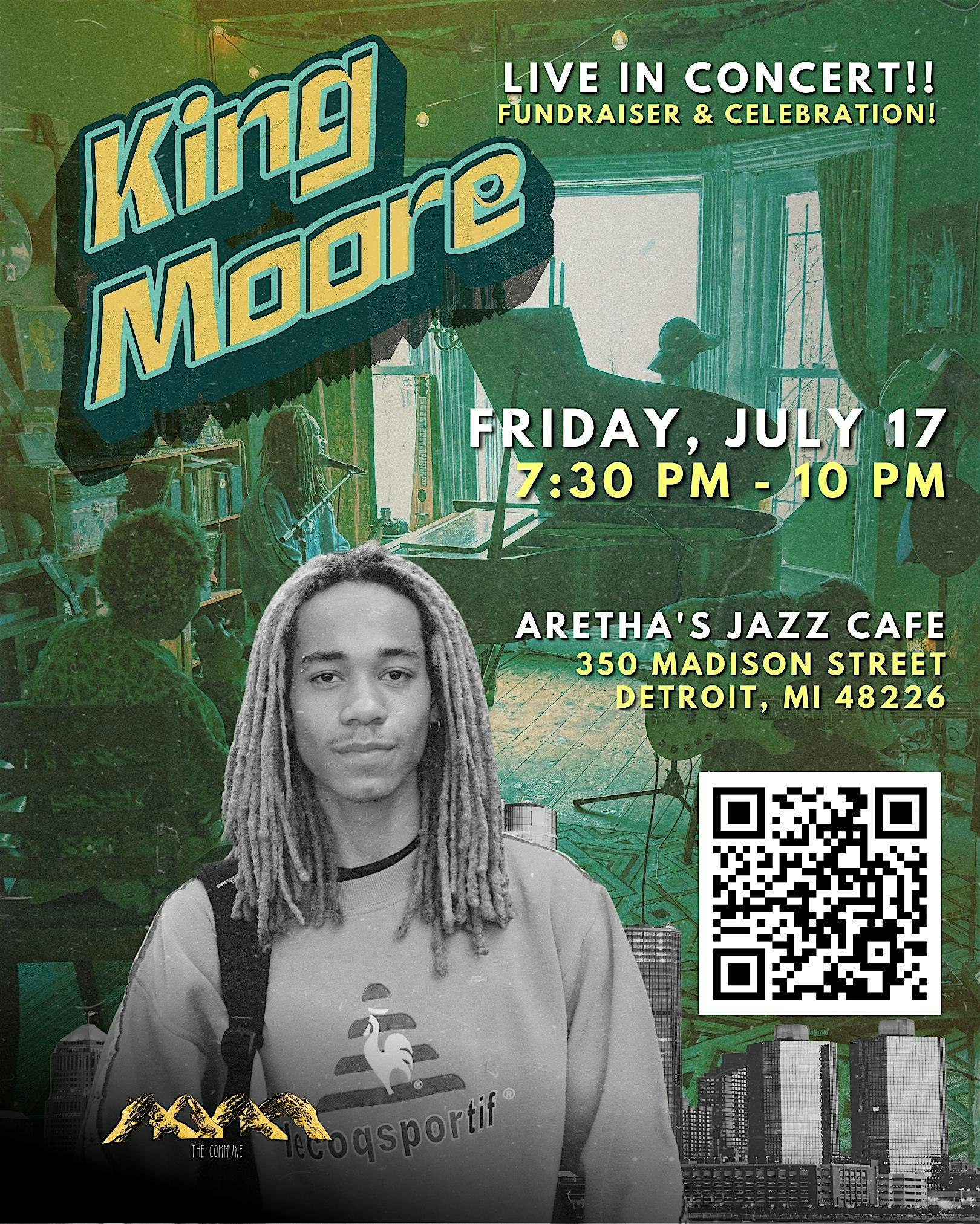 jessica Care moore HOSTS: King Moore LIVE MUSIC CONCERT!! at Aretha’s Jazz Cafe – Detroit, MI
