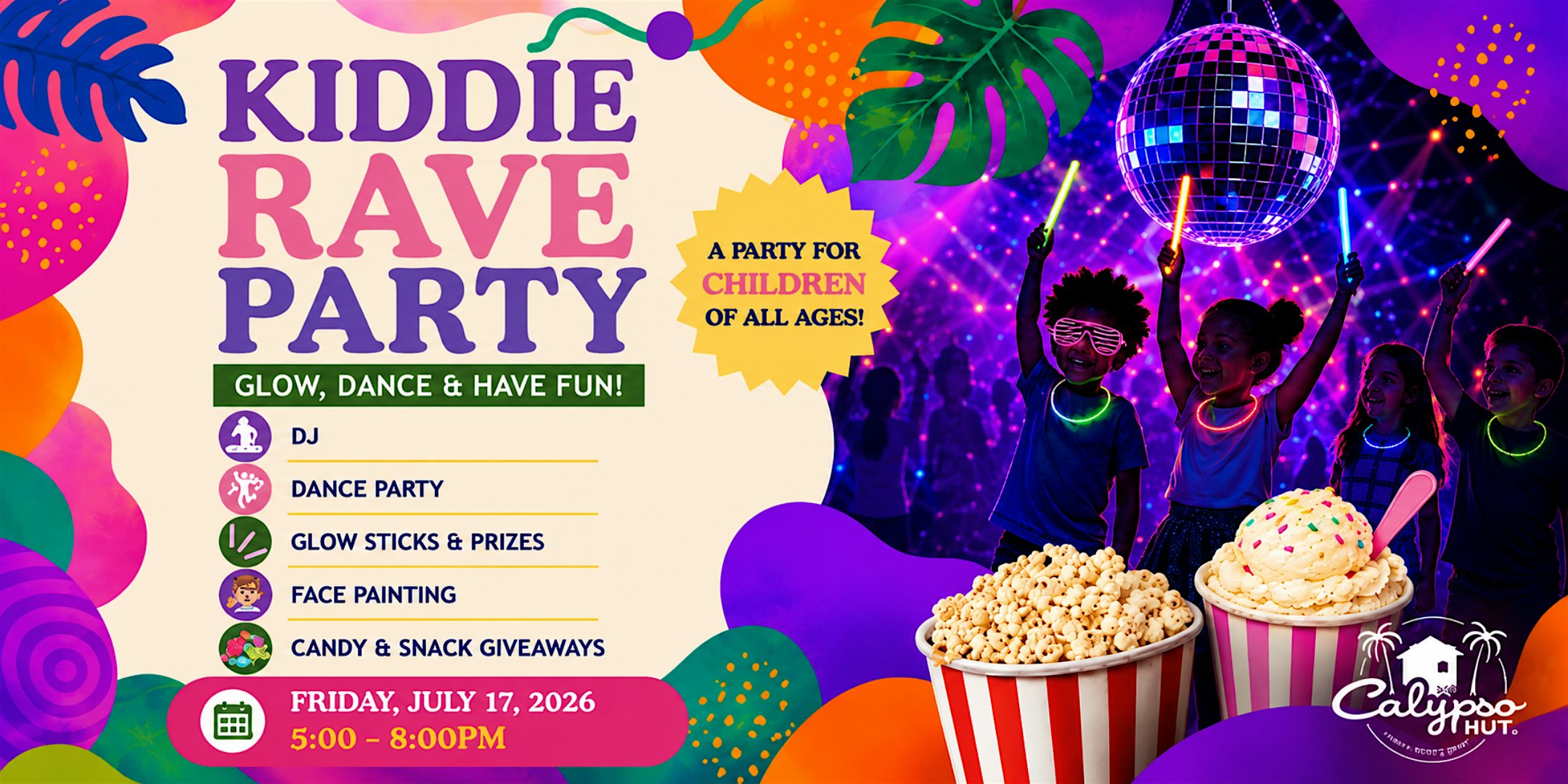 Summer Kiddie Rave Party ☀️ at Calypso Hut Family Restaurant – Brampton, Canada