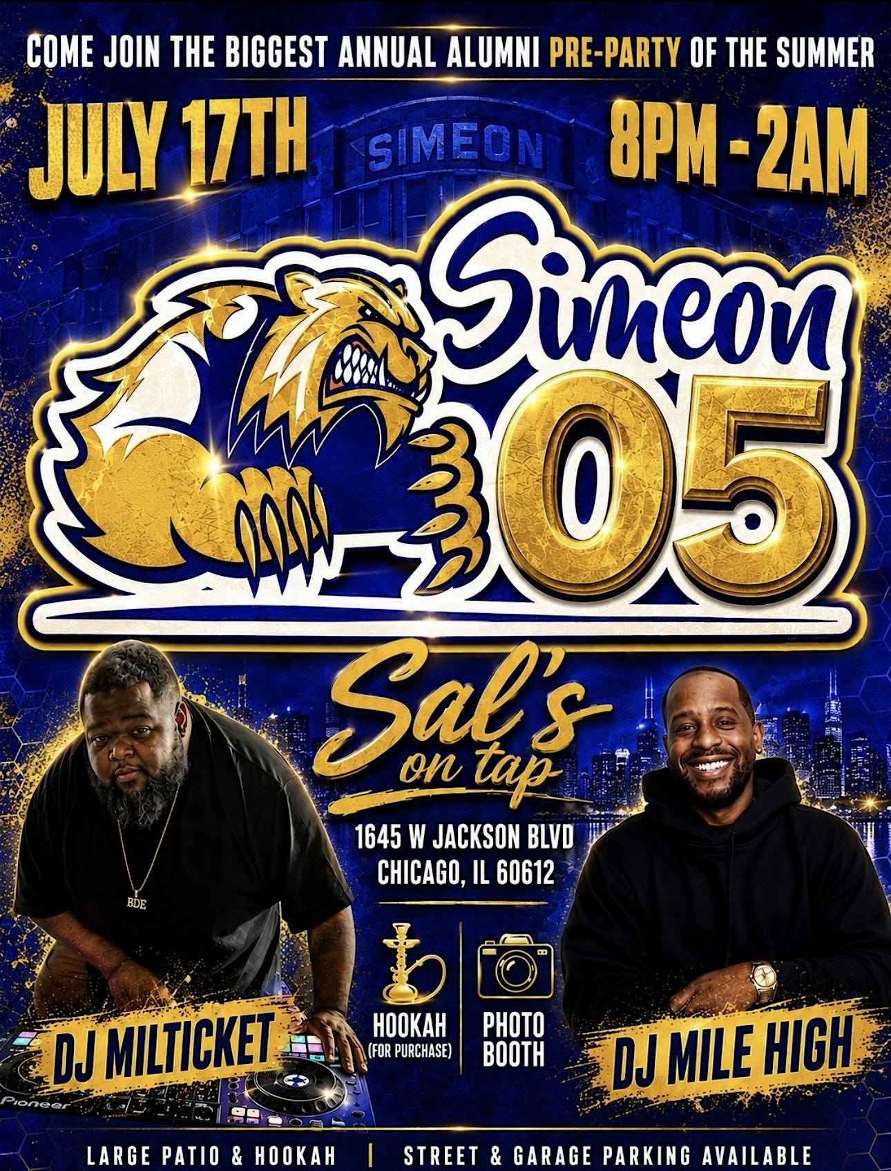 Simeon 05 Annual Alumni Pre-Party at 1645 W Jackson Blvd – Chicago, IL