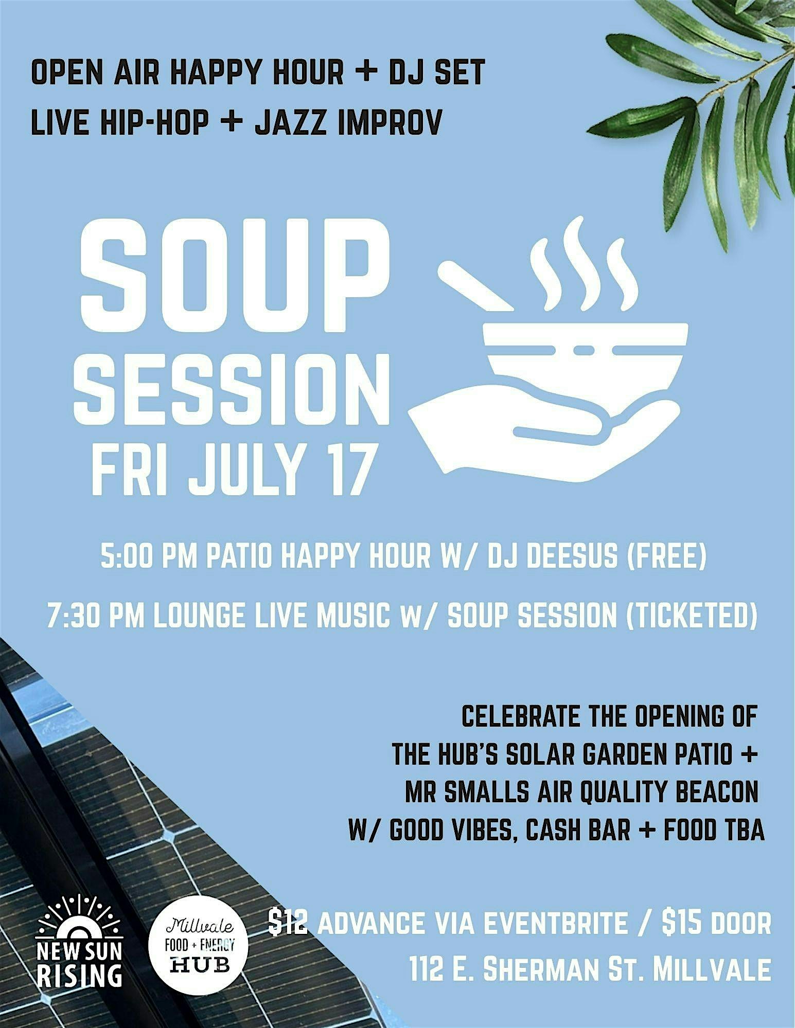 Soup Session // dj happy hour + live hip hop + jazz improv at Millvale Food + Energy Hub – Millvale, PA