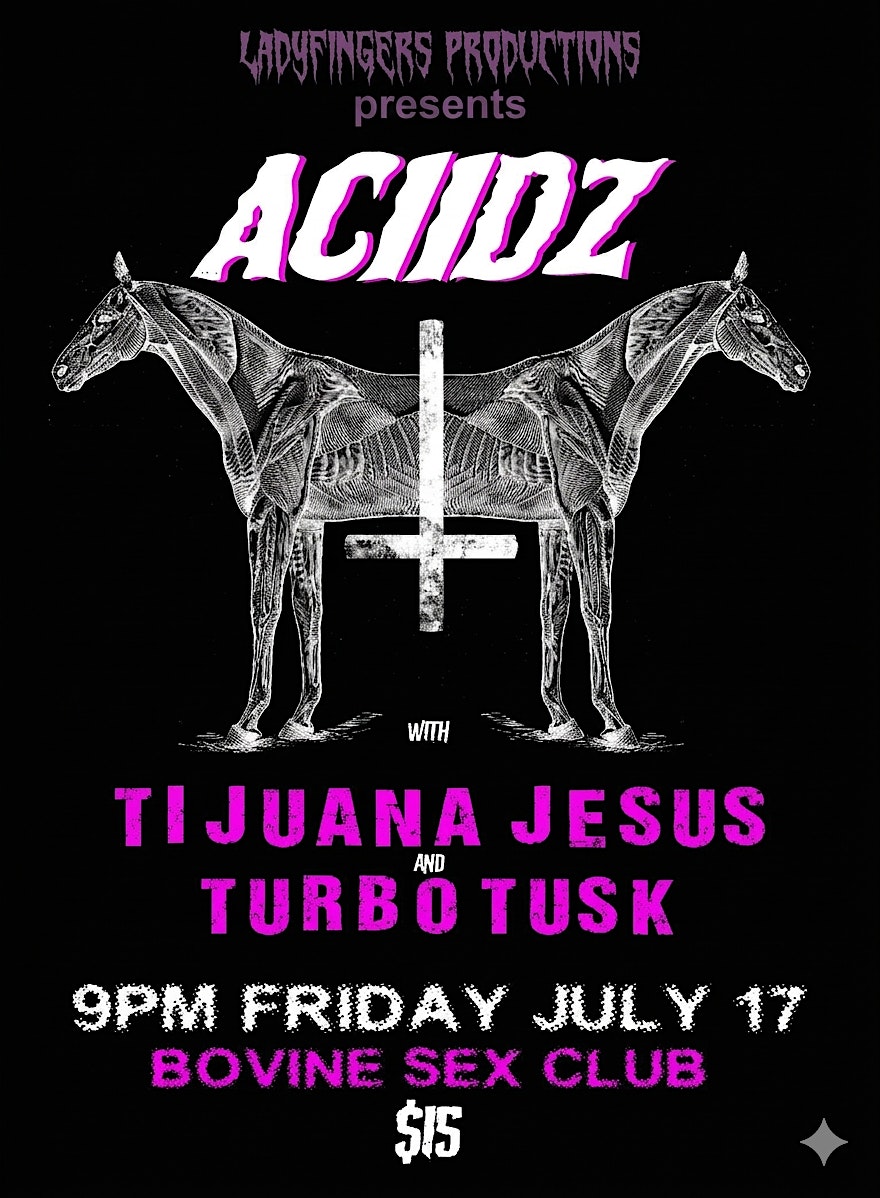 ACIIDZ// TIJUANA JESUS// TURBO TUSK at Bovine Sex Club – Toronto, Canada