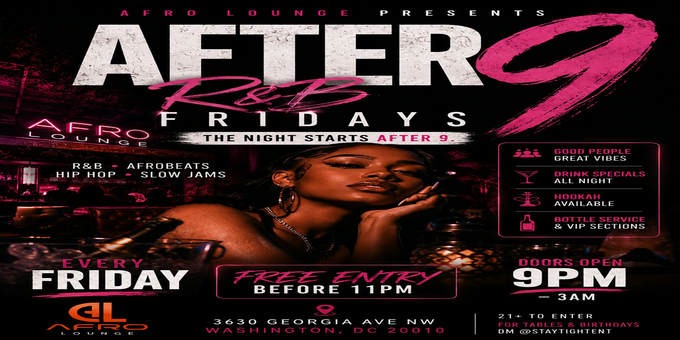 AFTER 9 R&B FRIDAYS at Afro Lounge – Washington, DC
