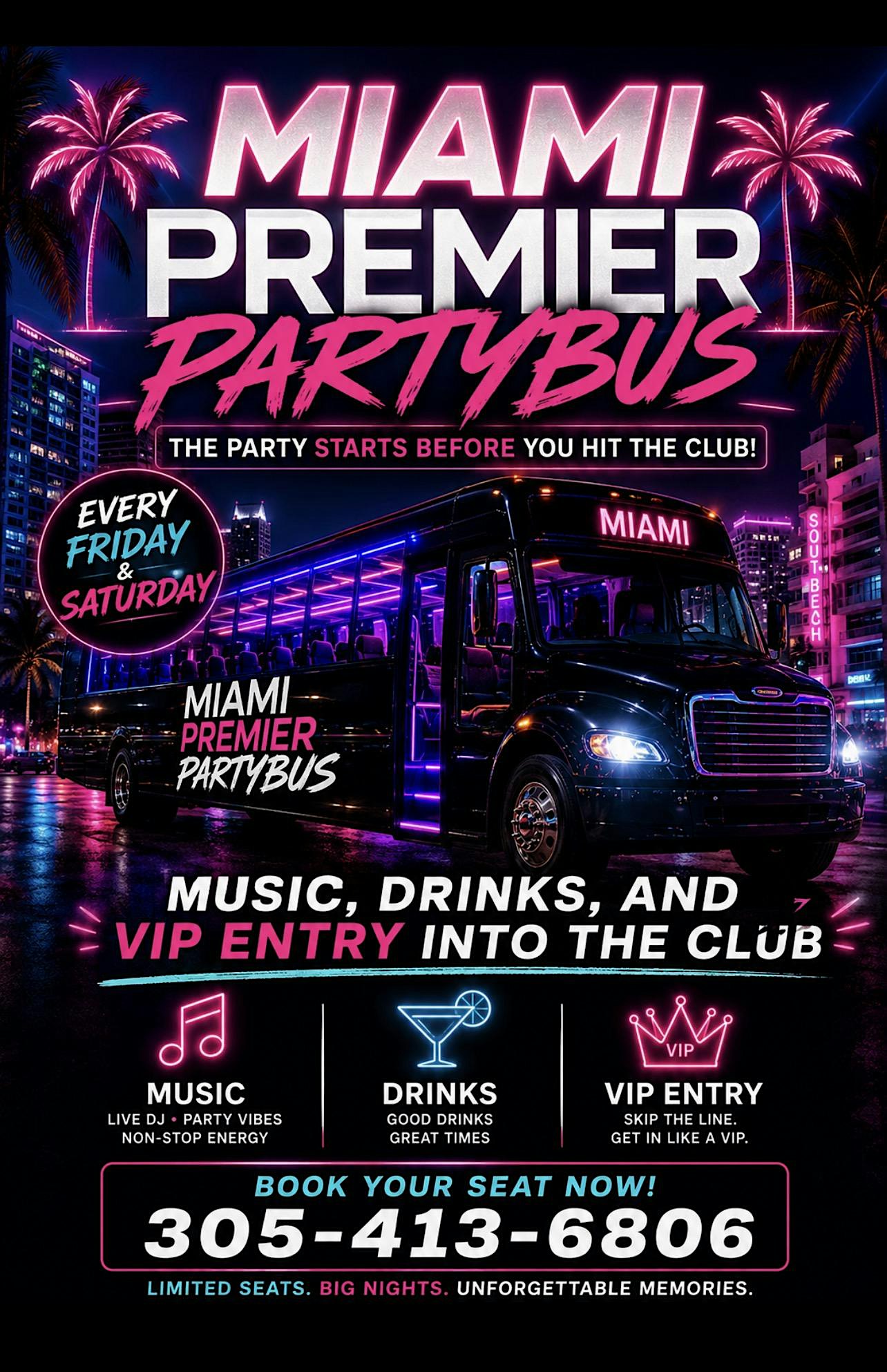 Miami Premier Party Bus at 1000 Collins Ave – Miami Beach, FL