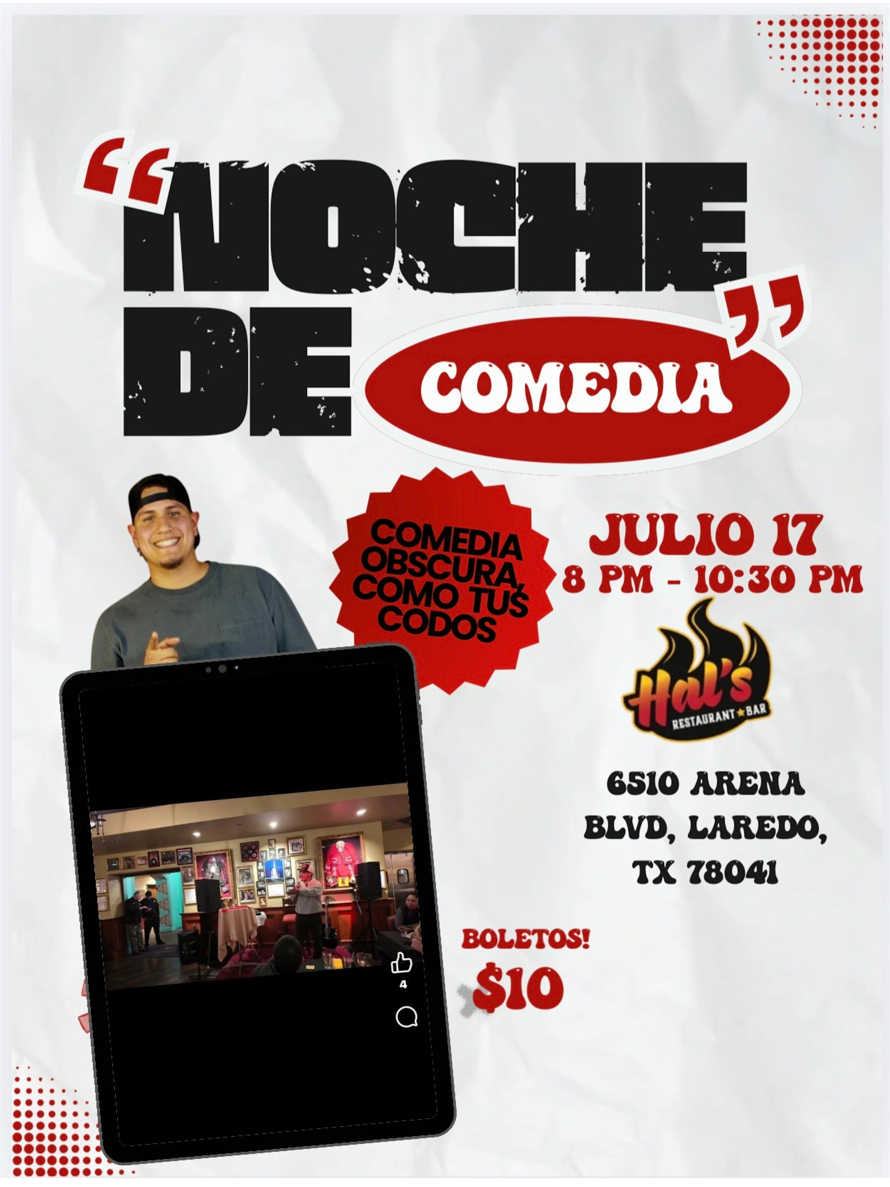 NOCHE DE COMEDIA EN HAL’S at Hal’s Restaurant Bar – Laredo, TX