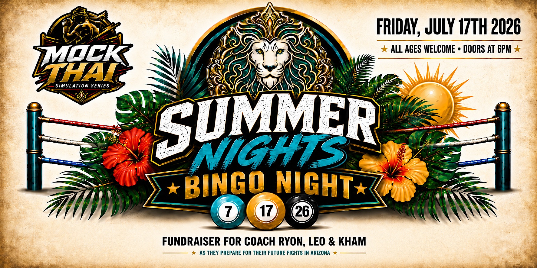 HOT SUMMER NIGHTS: BINGO NIGHT #2 & MOCK THAI 1 at Blue Lion Muay Thai – Elk Grove, CA