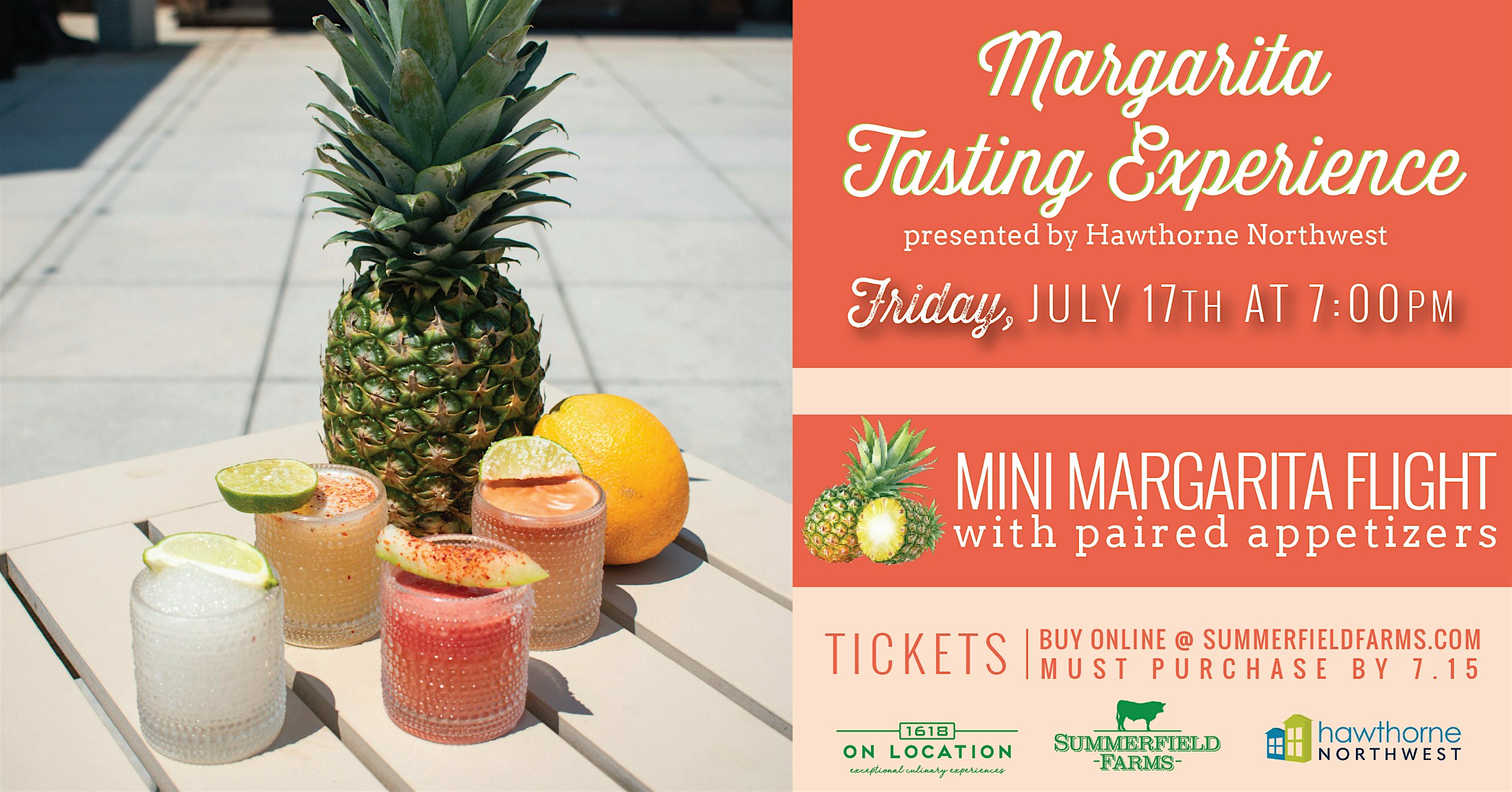 Margarita Tasting Experience presented by Hawthorne Northwest at Summerfield Farms – Summerfield, NC