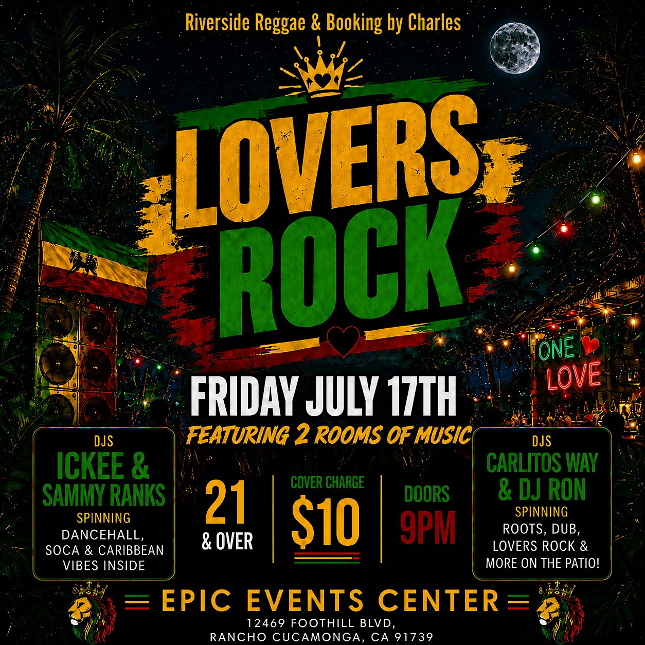 Reggae Night in Rancho Cucamonga! 2 rooms of music! at Epic Events Center – Rancho Cucamonga, CA