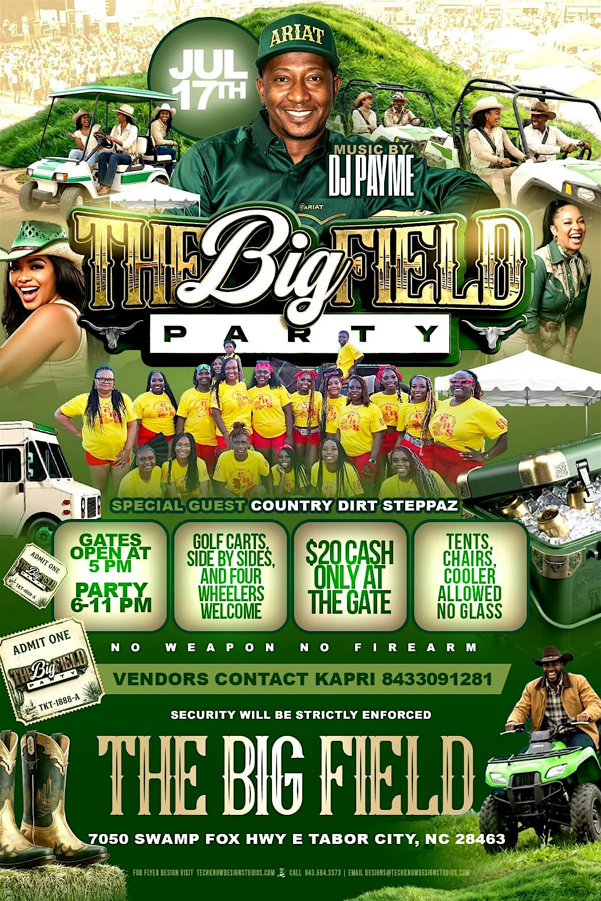 THE BIG FIELD PARTY at 7050 Swamp Fox Hwy E – Tabor City, NC