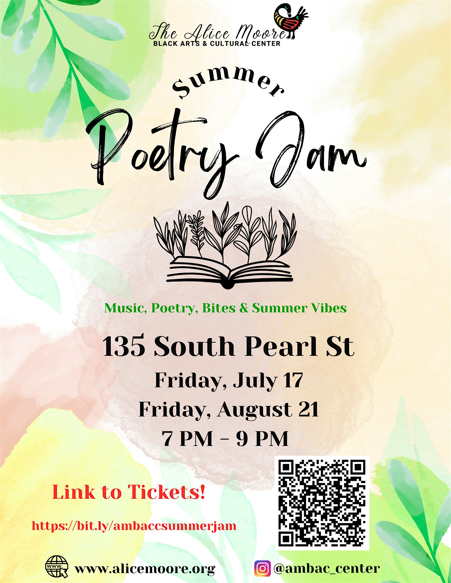 AMBACC Presents: Summer Poetry Jam at 135 S Pearl St – Albany, NY